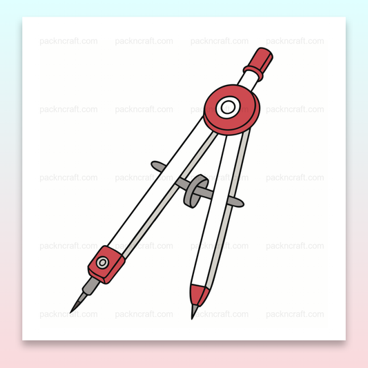 Illustration d'un compas précis, style pastel, idéal pour projets éducatifs et créatifs.