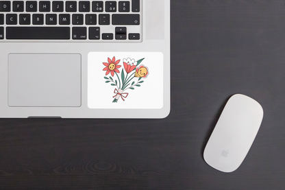 Sticker décoratif avec motif floral en doodle pour célébrer le printemps ensoleillé