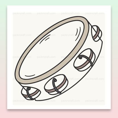 Illustration d'un tambourin enjoué en SVG pastel idéal pour déco et projets DIY
