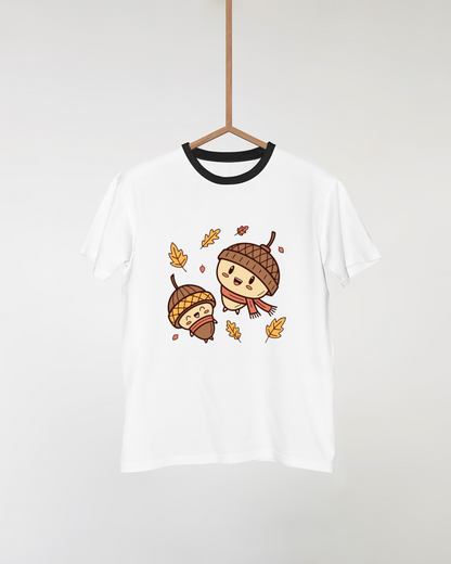 T-shirt avec glands dansants au style kawaii évoquant des émotions automnales
