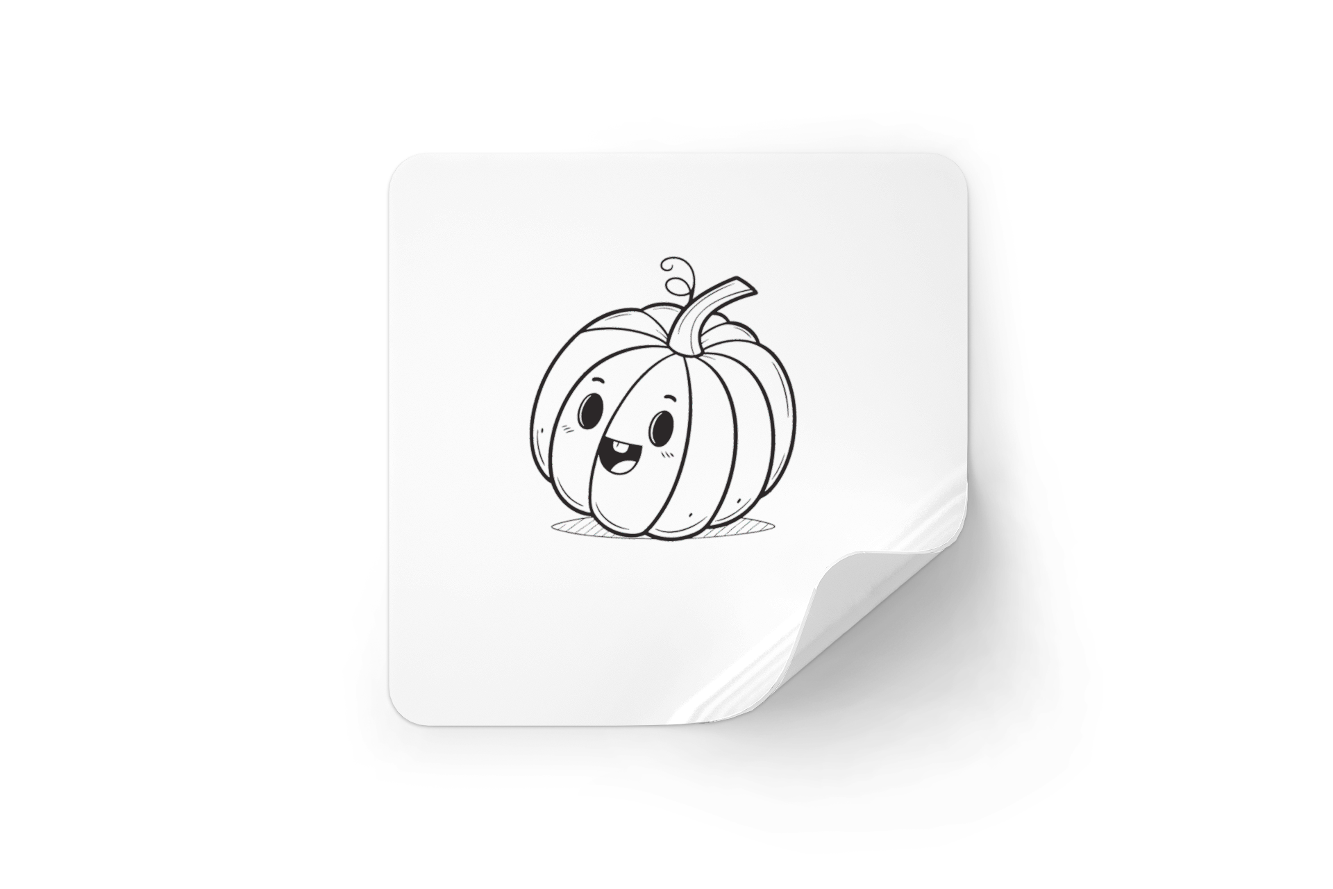 Sticker avec une citrouille souriante cartoon sur le thème d'Halloween