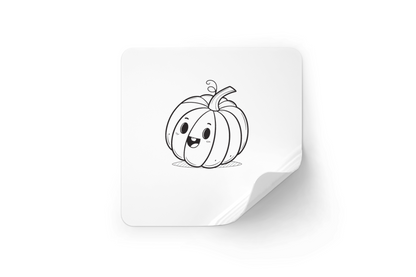 Sticker avec une citrouille souriante cartoon sur le thème d'Halloween