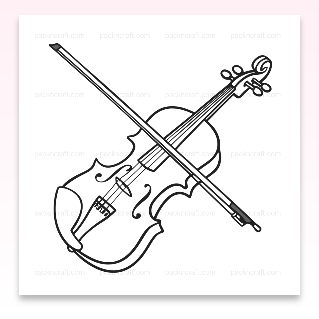 Illustration de violon élégant, fichier SVG minimaliste pour projets créatifs musicaux.
