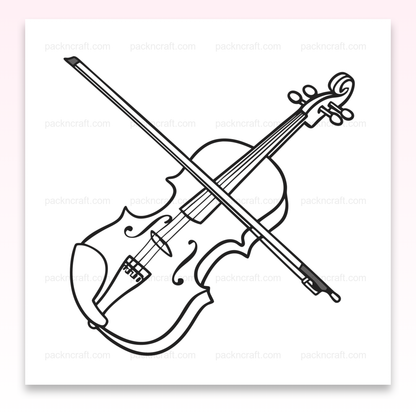 Illustration de violon élégant, fichier SVG minimaliste pour projets créatifs musicaux.