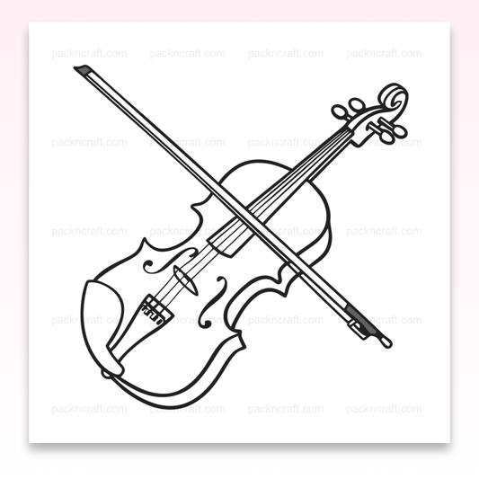 Illustration de violon élégant, fichier SVG minimaliste pour projets créatifs musicaux.