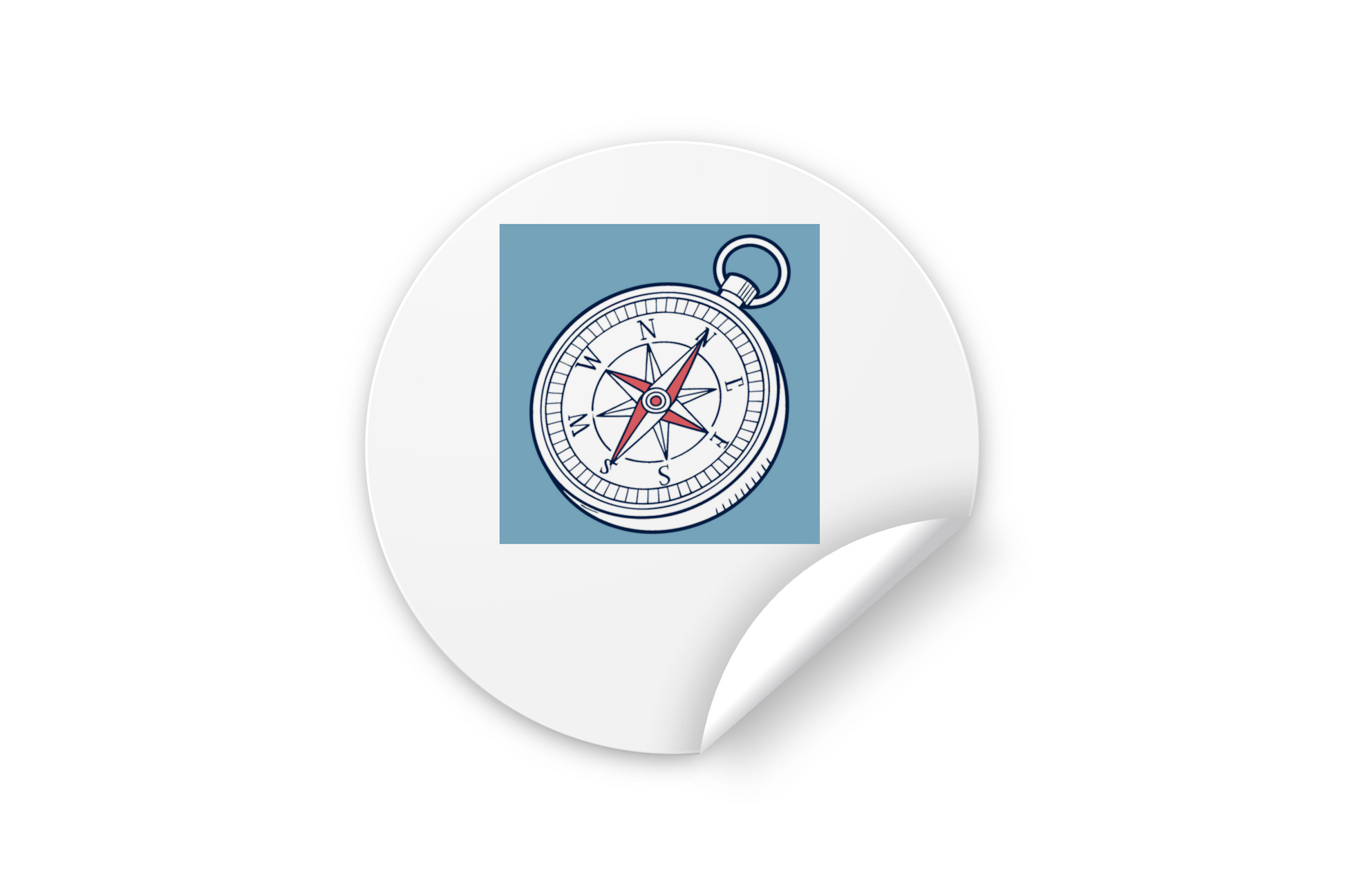 Sticker avec boussole vintage pour une exploration maritime immersive