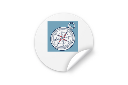 Sticker avec boussole vintage pour une exploration maritime immersive