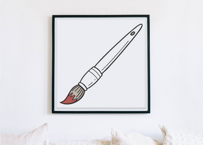 Cadre décoratif avec un pinceau minimaliste pour amateurs d'art contemporain