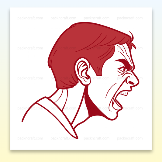 Illustration expressive d'un cri monochrome, pour projets créatifs