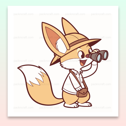 Illustration d'un fennec en explorateur, fichier SVG pour projets créatifs