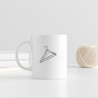 Mug en céramique avec illustration de cintre élégant et dessin minimaliste