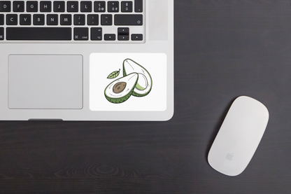 Sticker avec doodle d'avocat tranché style vibrant pour cuisine créative