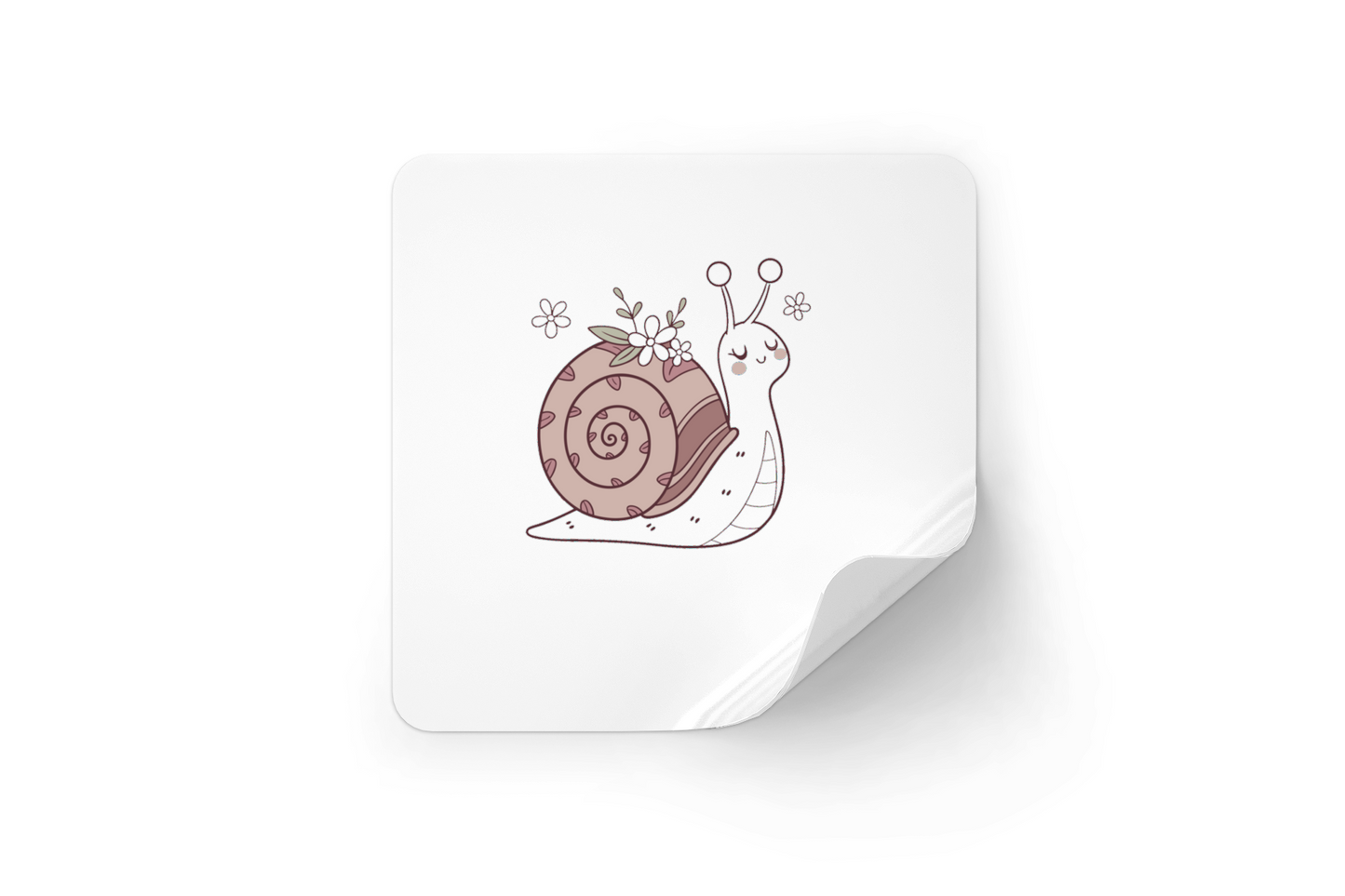 Sticker avec escargot floral paisible sur fond pastel doux