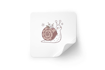 Sticker avec escargot floral paisible sur fond pastel doux