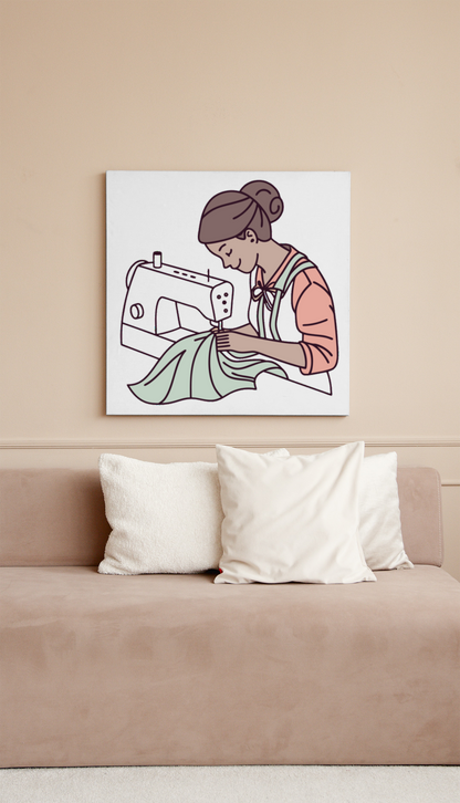 Couturière concentrée | Style Vintage | Artisanat créatif