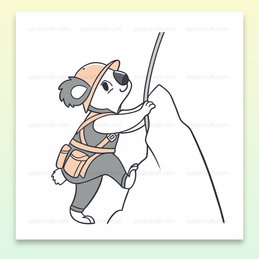 Illustration d'un koala grimpant, idéal pour projets DIY et éducatifs