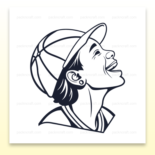 Illustration de jeune rieur en casquette, line art dynamique pour projets créatifs