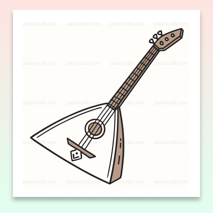 Illustration de balalaika en style doodle, idéale pour projets créatifs