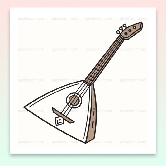 Illustration de balalaika en style doodle, idéale pour projets créatifs