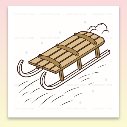 Illustration de luge en mouvement, usage décoratif hivernal