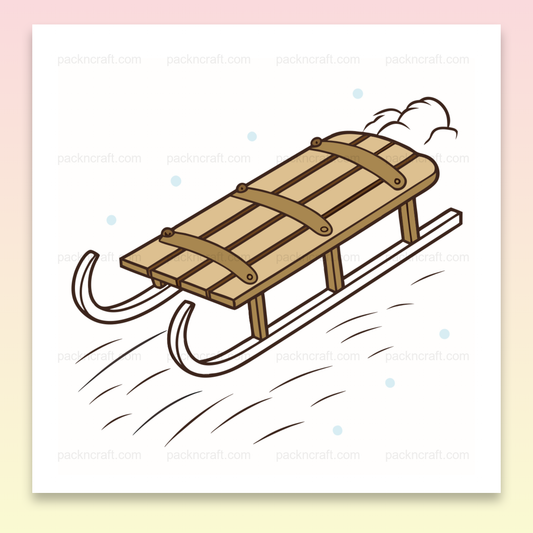 Illustration de luge en mouvement, usage décoratif hivernal
