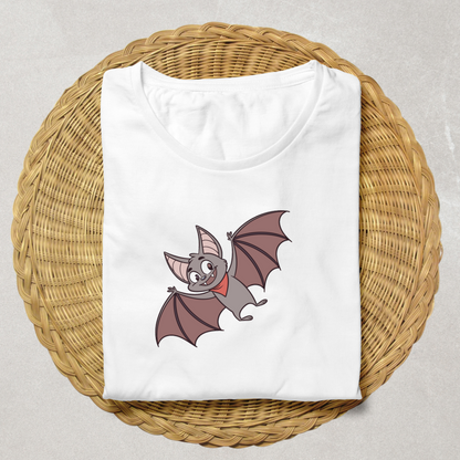 T-shirt festif avec une chauve-souris cartoon enjouée pour Halloween