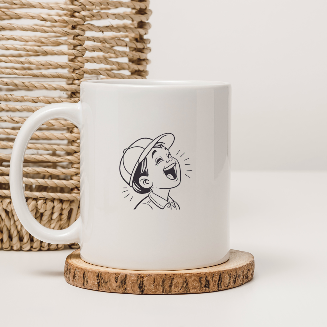 Mug avec illustration enfantine joyeuse kodama pour atmosphère ludique