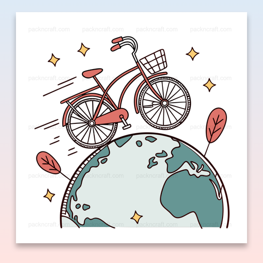 Illustration de vélo vintage sur la Terre, parfait pour projets créatifs