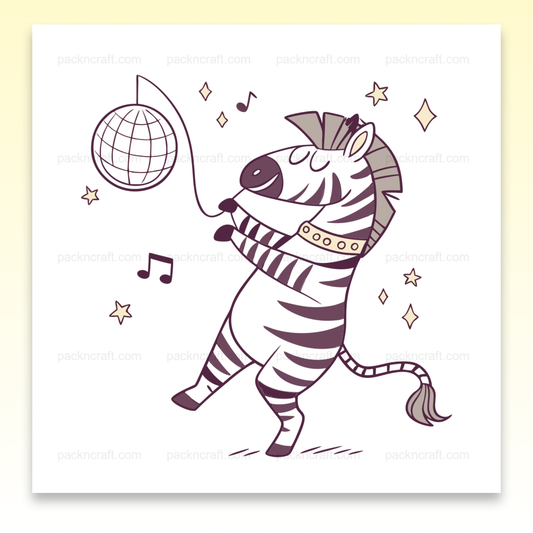 Illustration de zèbre dansant disco pour projets créatifs et décoratifs