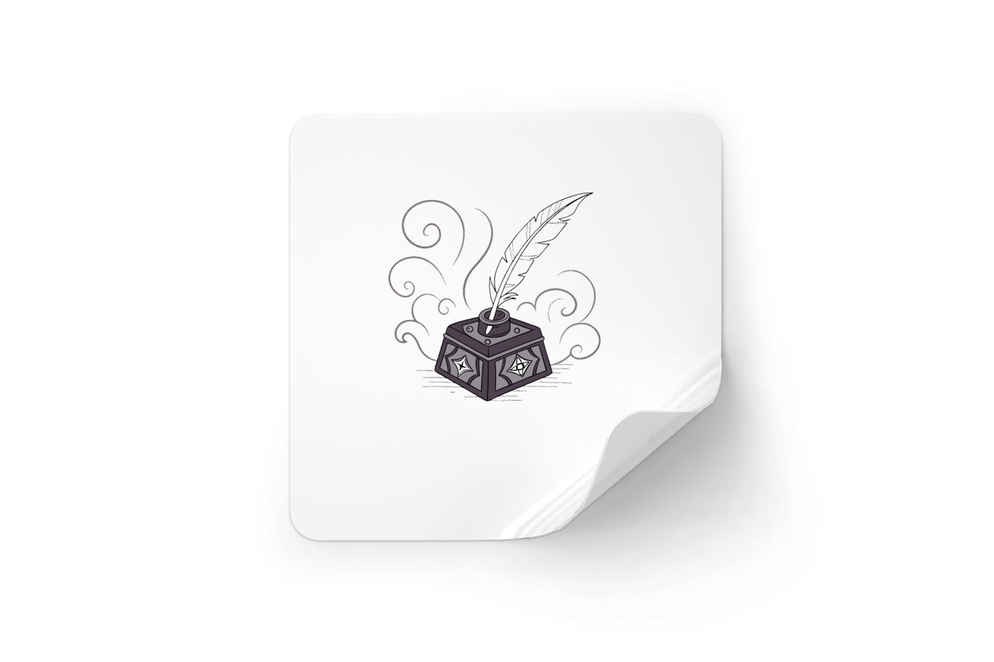 Sticker au style rétro avec plume magique encré, écriture vintage captivante