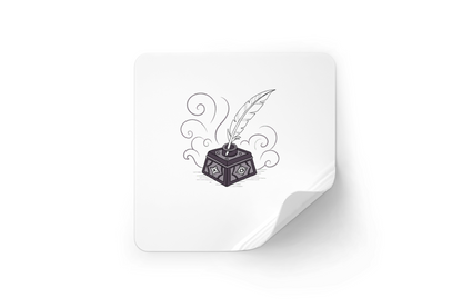 Sticker au style rétro avec plume magique encré, écriture vintage captivante
