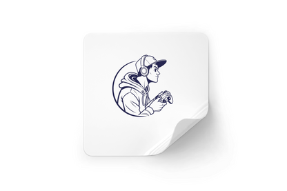 Sticker de gamer concentré avec casque, idéal pour déco geek., T-shirt avec illustration de gamer et casque, parfait pour fans., Illustration de gamer et casque, touche moderne pour déco., Cadre avec motif de gamer au casque, ajoute un style cool à la chambre., Mug avec design de gamer et casque, idée cadeau pour passionnés.