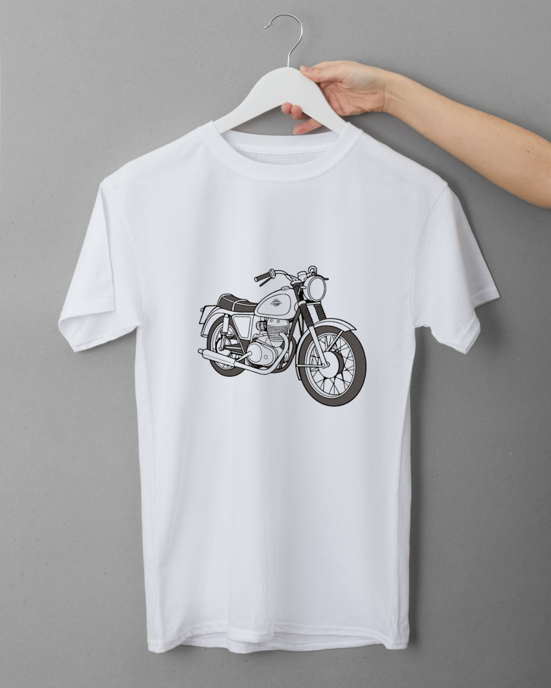 T-shirt avec design moto Royal Enfield Interceptor, style vintage.