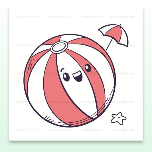 Illustration de balle de plage joyeuse en SVG, idéale pour DIY et décoration estivale.
