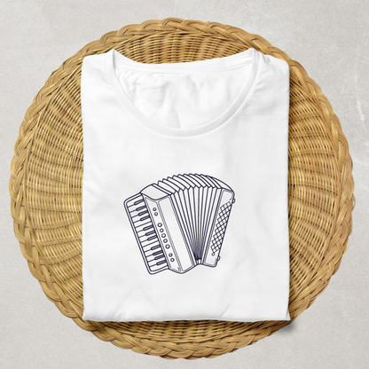 T-shirt avec une icône numérique décorative évoquant une ambiance musicale élégante