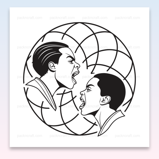 Illustration vectorielle d'un duel de cris, idéale pour projet artistique et éducatif.