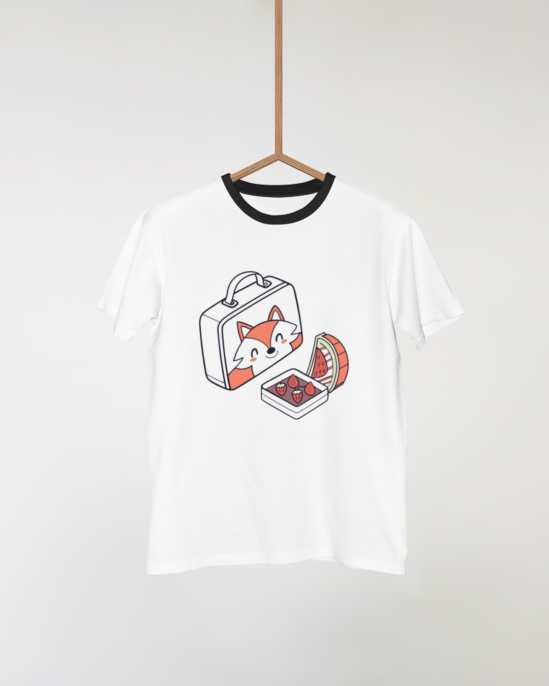 T-shirt créatif avec renard joyeux et design amusant pour l'école