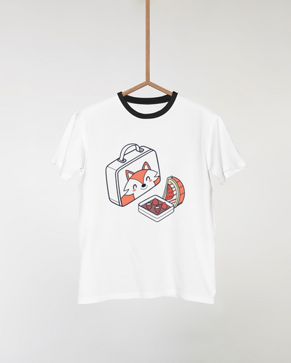 T-shirt créatif avec renard joyeux et design amusant pour l'école