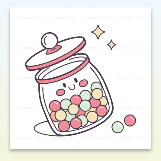 Image kawaii de bonbon, ajout amusant pour papeterie créative et ludique.
