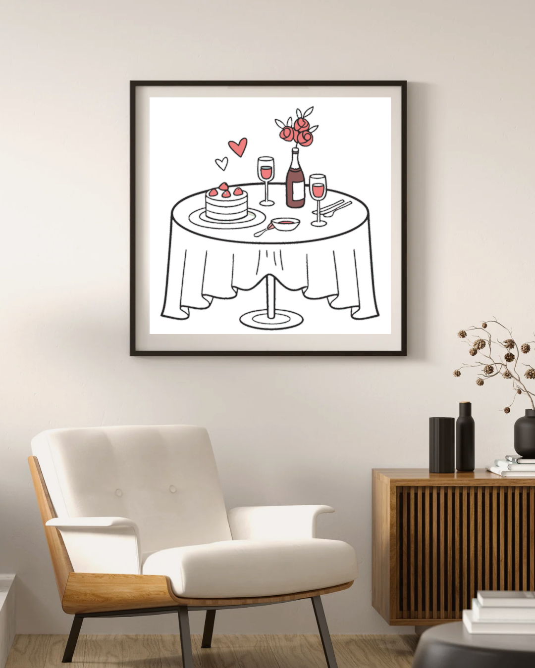 Table de mariage encadrée, idéale pour une déco murale raffinée.