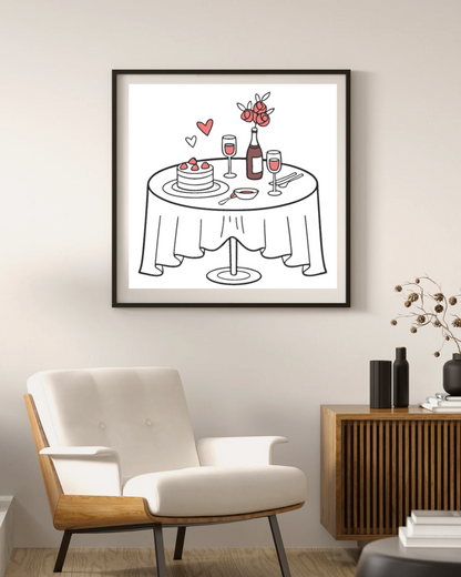 Table de mariage encadrée, idéale pour une déco murale raffinée.