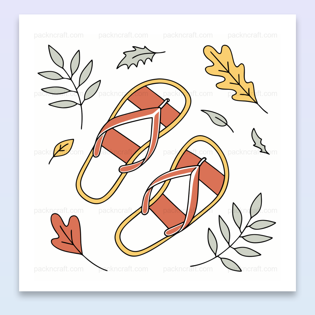 Illustration de tongs flottantes en automne, SVG élégant pour projets DIY et décoration