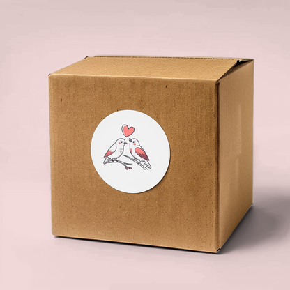 Sticker d'oiseaux amoureux pour papeterie, un ajout charmant