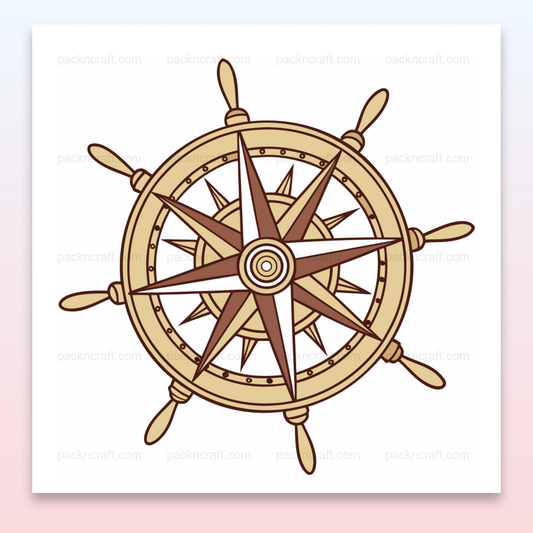 Illustration de barreau de navire vintage en style vectoriel, idéale pour déco maritime.