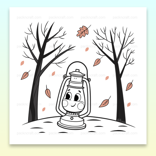 Illustration de lanterne souriante en automne pour décoration et projets DIY