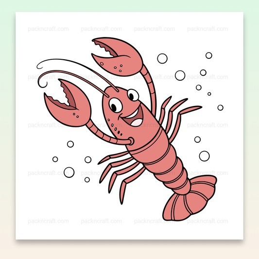 Illustration vectorielle de homard joyeux nageant, parfaite pour projets DIY et décoration marine