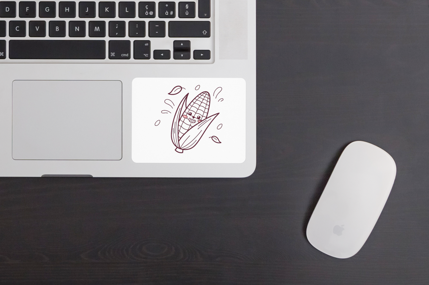Sticker joyeux avec un épi de maïs en doodle amusant et coloré