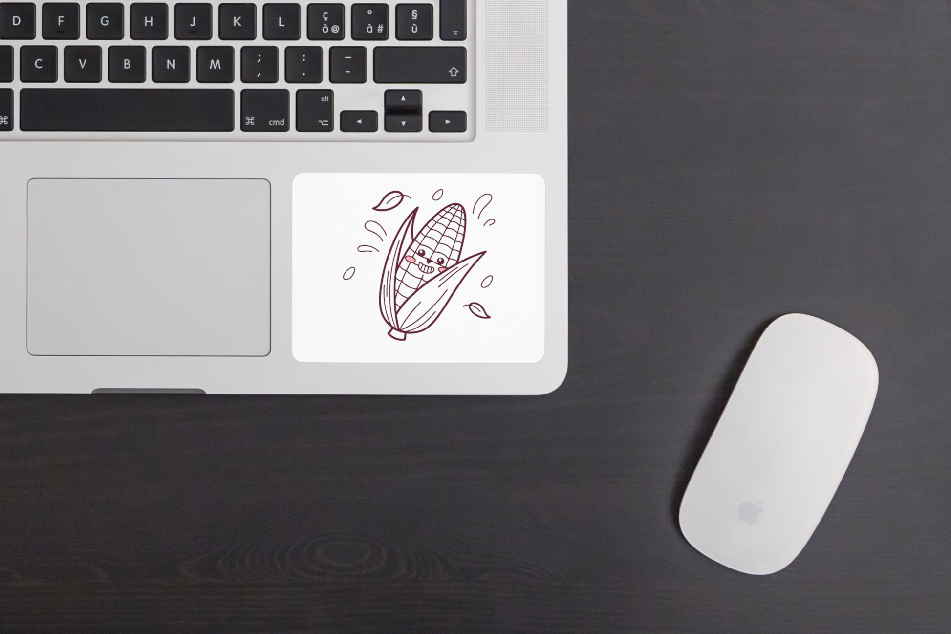 Sticker joyeux avec un épi de maïs en doodle amusant et coloré