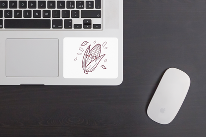 Sticker joyeux avec un épi de maïs en doodle amusant et coloré