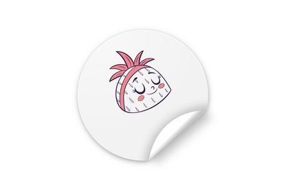 Sticker avec ananas endormi pastel pour un look exotique et décoratif